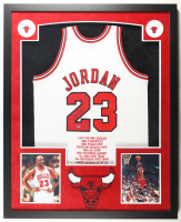 Michael Jordan Signed LE Bulls Custom Framed Authentic Jersey with LED Lighting (UDA & GOAT) at PristineAuction.com