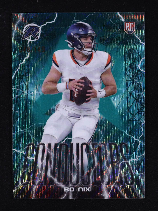 Bo Nix 2024 Topps Resurgence Conductors Teal Surge #C8 #048/149 RC at PristineAuction.com Bo Nix 2024 Topps Resurgence Conductors Teal Surge #C8 #048/149 RC at PristineAuction.com