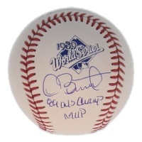 Dave Stewart Signed 1989 World Series Baseball Inscribed "89 WS Champ MVP" (Beckett) at PristineAuction.com