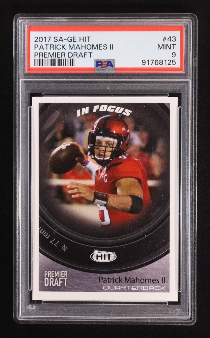 Patrick Mahomes II 2017 Sage Hit Premier Draft #43 RC (PSA 9) at PristineAuction.com Patrick Mahomes II 2017 Sage Hit Premier Draft #43 RC (PSA 9) at PristineAuction.com