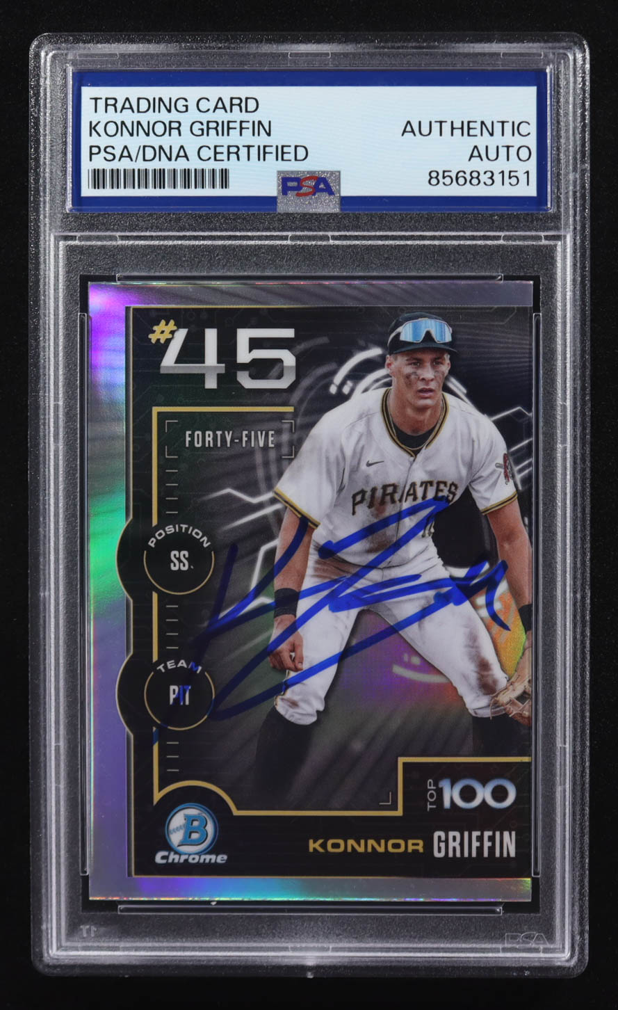 Konnor Griffin Signed 2025 Bowman Chrome Scouts Top 100 #BTP45 (PSA Encapsulated) at PristineAuction.com Konnor Griffin Signed 2025 Bowman Chrome Scouts Top 100 #BTP45 (PSA Encapsulated) at PristineAuction.com