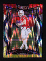 Drake Maye 2024 Select Prizm Red and Yellow Shock #27 RC at PristineAuction.com