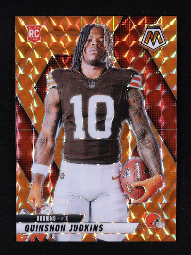 Quinshon Judkins 2025 Panini Mosaic Mosaic Orange VAR #276 #127/199 RC at PristineAuction.com Quinshon Judkins 2025 Panini Mosaic Mosaic Orange VAR #276 #127/199 RC at PristineAuction.com