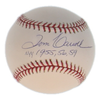 Tom Carroll Signed OAL Baseball Inscribed "NYY 1955, 56, 59" (PSA) at PristineAuction.com