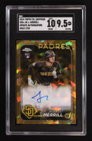 Jackson Merrill 2024 Topps Chrome Update Sapphire Autographs Gold Refractors #USAJM #02/50 RC (SGC 9.5) at PristineAuction.com