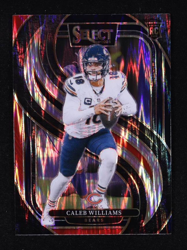 Caleb Williams 2024 Select Prizm Black and Red Shock #114 RC at PristineAuction.com Caleb Williams 2024 Select Prizm Black and Red Shock #114 RC at PristineAuction.com