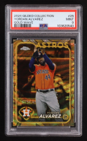 Yordan Alvarez 2024 Topps Chrome Gilded Collection Gold Wave Refractors #25 #07/75 (PSA 9) at PristineAuction.com