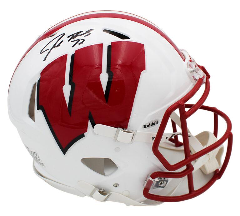 Joe Thomas Signed Wisconsin Badgers Full-Size Authentic On-Field Speed Helmet (JSA) at PristineAuction.com Joe Thomas Signed Wisconsin Badgers Full-Size Authentic On-Field Speed Helmet (JSA) at PristineAuction.com