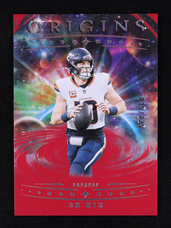 Bo Nix 2025 Panini Origins Red #48 #035/225 at PristineAuction.com Bo Nix 2025 Panini Origins Red #48 #035/225 at PristineAuction.com