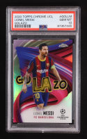 Lionel Messi 2020-21 Topps Chrome UCL Golazo #GOL-LM (PSA 10) at PristineAuction.com