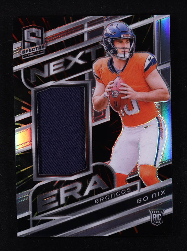 Bo Nix 2024 Panini Spectra Next Era Materials Hyper #9 RC #50/75 at PristineAuction.com Bo Nix 2024 Panini Spectra Next Era Materials Hyper #9 RC #50/75 at PristineAuction.com