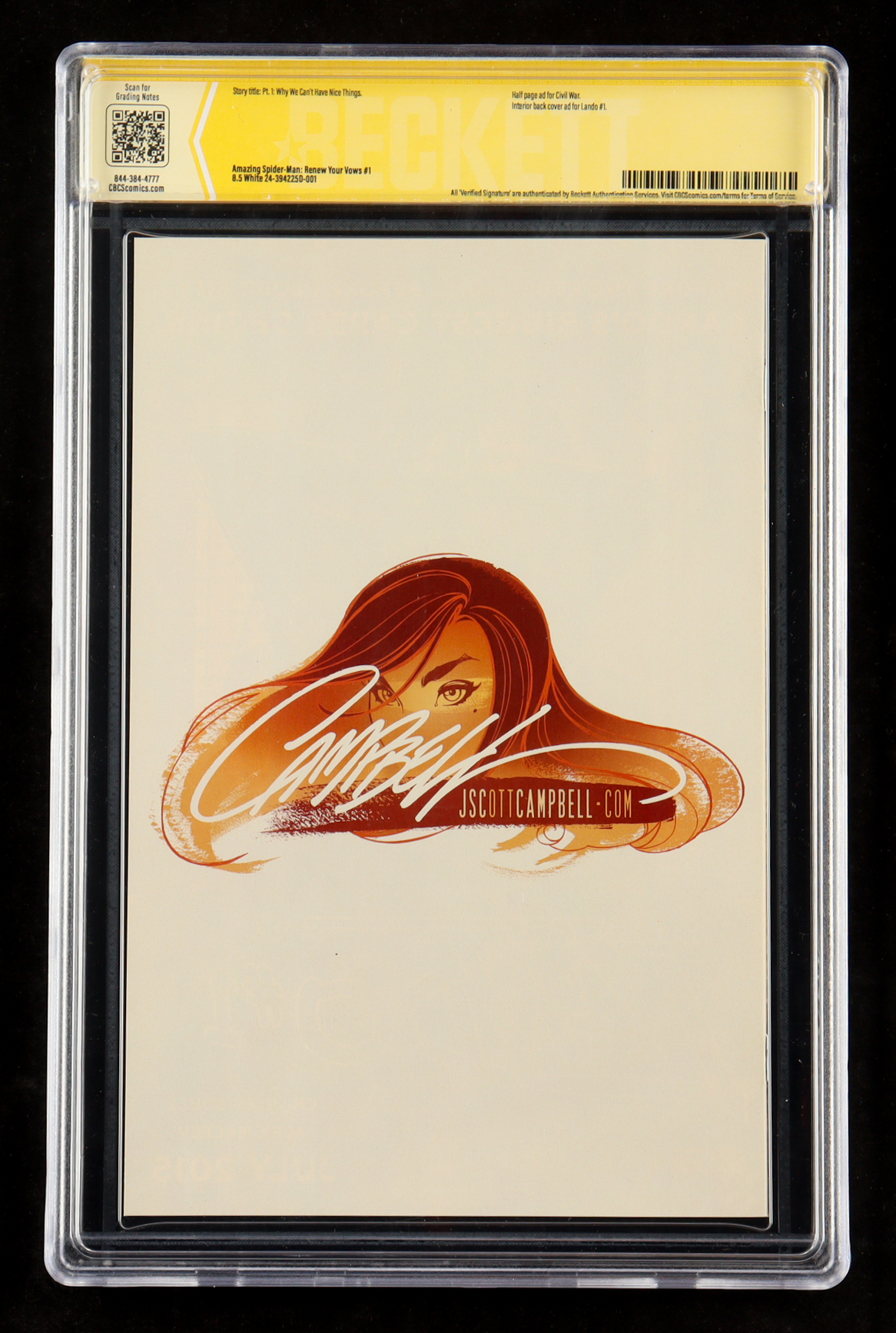 Stan Lee Signed "The Amazing Spider-Man: Renew Your Vows" #1 Marvel Comic Book (CBCS 8.5 & PSA) at PristineAuction.com Stan Lee Signed "The Amazing Spider-Man: Renew Your Vows" #1 Marvel Comic Book (CBCS 8.5 & PSA) at PristineAuction.com