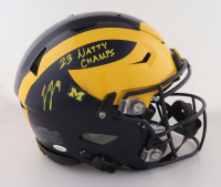 J.J. McCarthy Signed Michigan Wolverines Full-Size Authentic On-Field Speed-Flex Helmet Inscribed "23 Natty Champs" (JSA) at PristineAuction.com