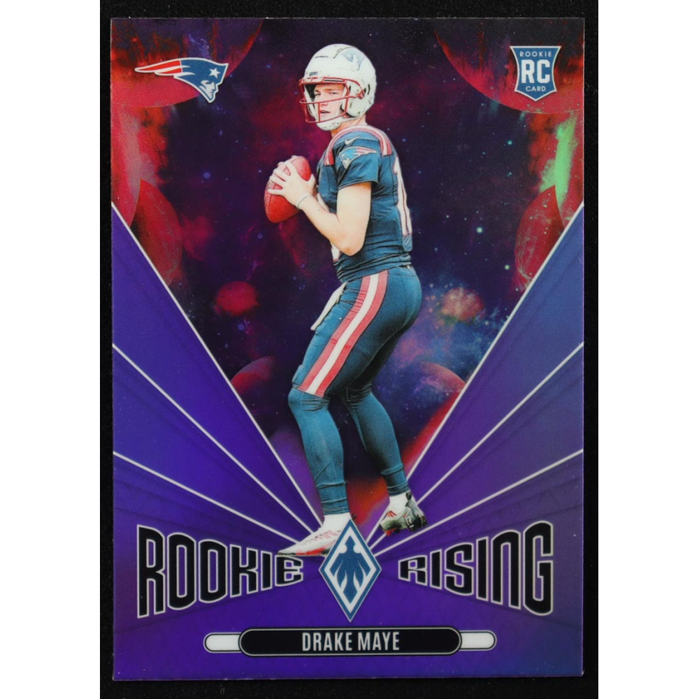 Drake Maye 2024 Panini Phoenix Rookie Rising Purple #44 RC at PristineAuction.com