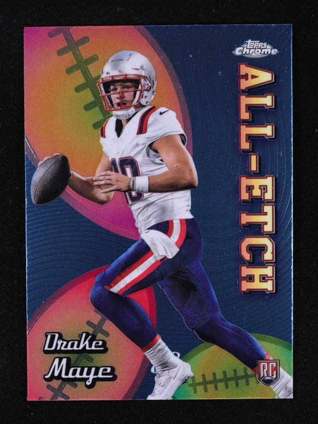 Drake Maye 2024 Topps Chrome All Etch #CAEDM RC at PristineAuction.com Drake Maye 2024 Topps Chrome All Etch #CAEDM RC at PristineAuction.com