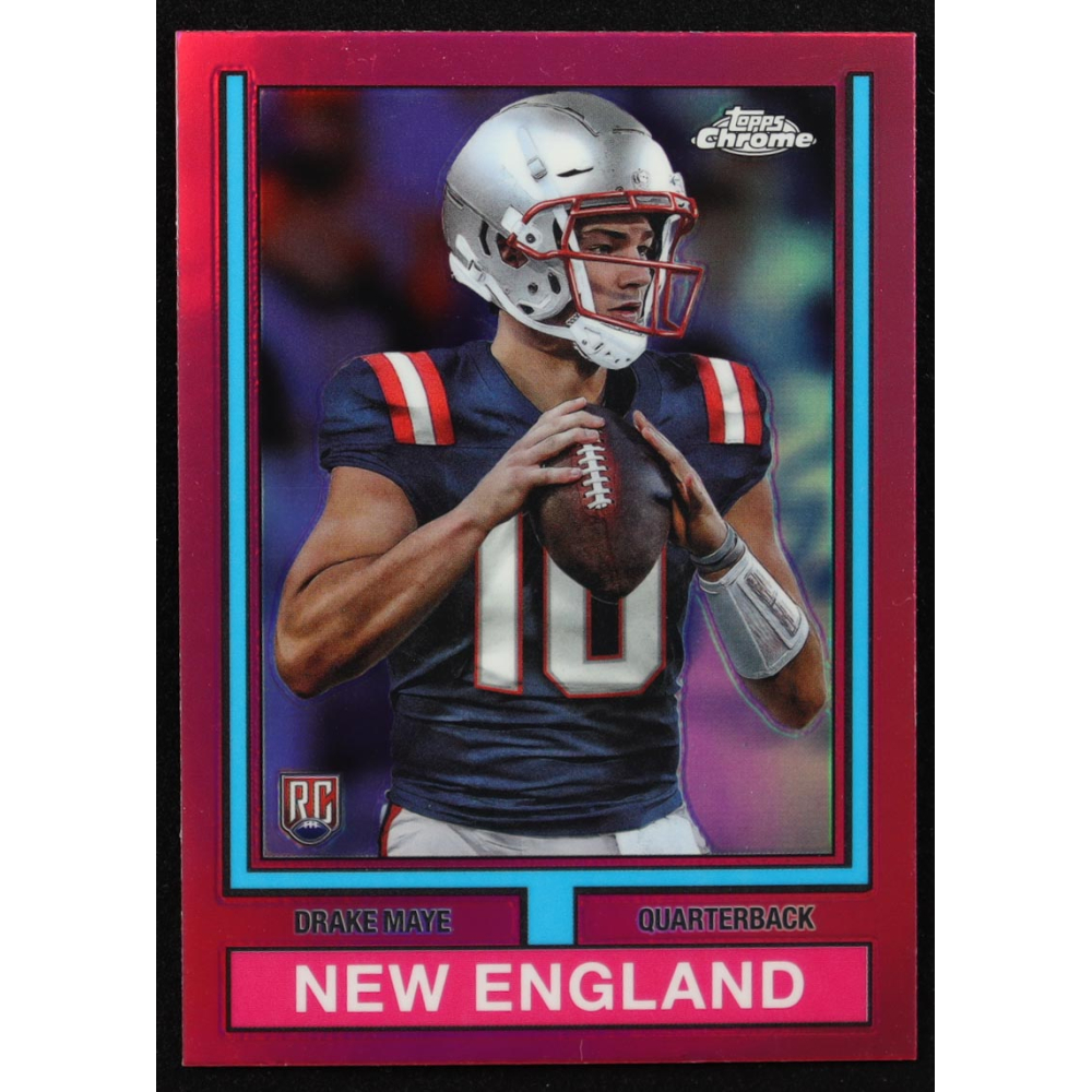 Drake Maye 2024 Topps Chrome '74 Topps Pink Refactors #74TF3 RC at PristineAuction.com