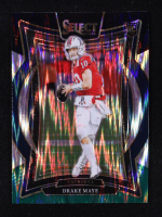 Drake Maye 2024 Select Prizm Black and Green Shock #27 RC at PristineAuction.com