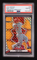 Mike Trout 2022 Panini Mosaic Orange Flourescent #98 #10/25 (PSA 10) at PristineAuction.com