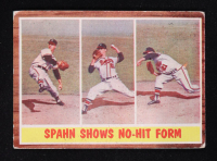 Warren Spahn Shows No-Hit Form 1962 Topps (ERR) at PristineAuction.com