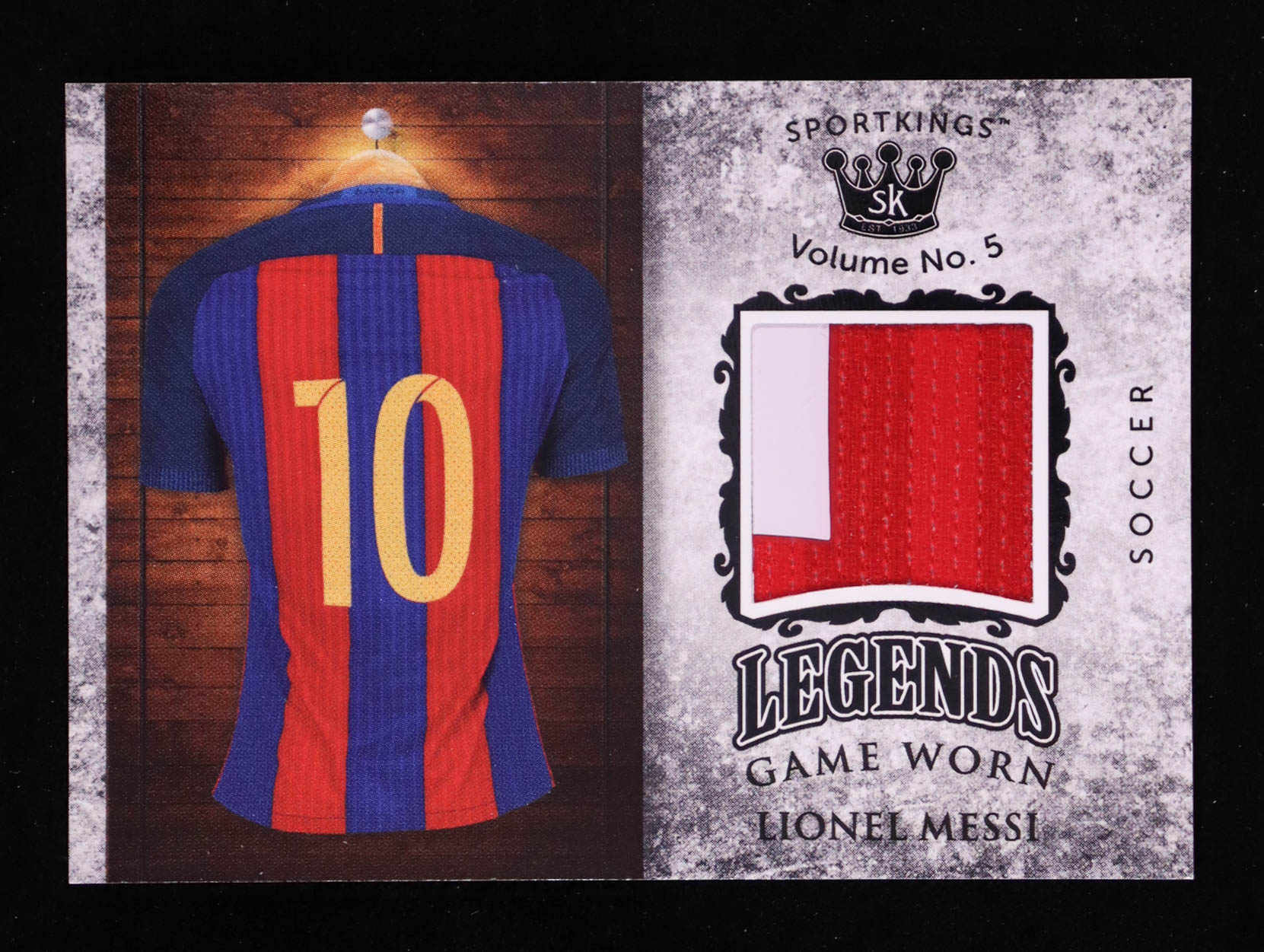 Lionel Messi 2024 Sportkings Volume 5 Legends Memorabilia #LSM79 at PristineAuction.com Lionel Messi 2024 Sportkings Volume 5 Legends Memorabilia #LSM79 at PristineAuction.com