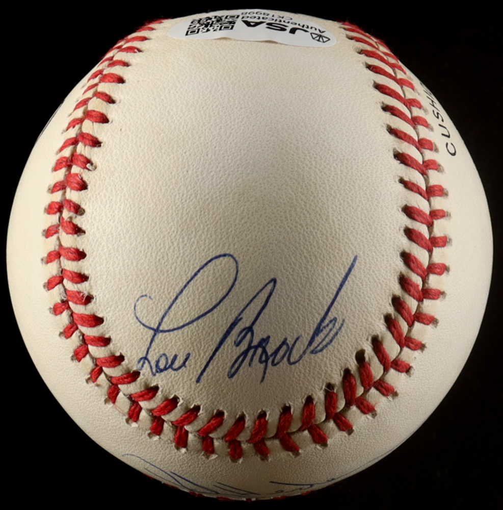 Lou Brock & Rickey Henderson Signed ONL Baseball (JSA) at PristineAuction.com Lou Brock & Rickey Henderson Signed ONL Baseball (JSA) at PristineAuction.com
