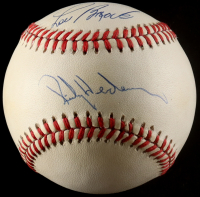 Lou Brock & Rickey Henderson Signed ONL Baseball (JSA) at PristineAuction.com