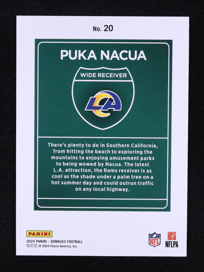 Puka Nacua 2024 Donruss Downtown #20 at PristineAuction.com Puka Nacua 2024 Donruss Downtown #20 at PristineAuction.com