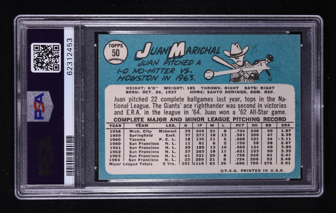 Juan Marichal 1965 Topps #50 (PSA 5) at PristineAuction.com Juan Marichal 1965 Topps #50 (PSA 5) at PristineAuction.com