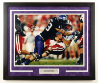 Tank Carder Signed TCU Horned Frogs Custom Framed Photo (Beckett) at PristineAuction.com