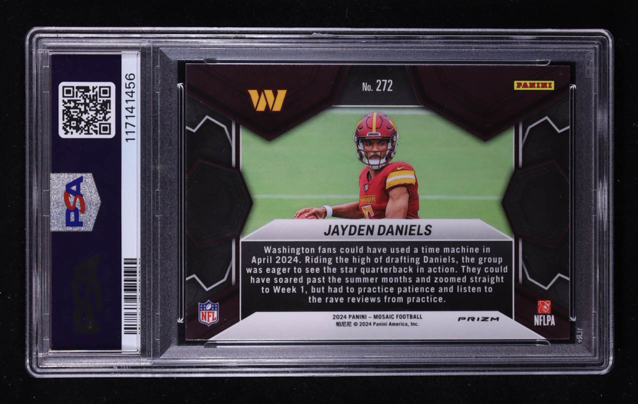 Jayden Daniels 2024 Panini Mosaic Mosaic Green #272 DEB RC (PSA 10) at PristineAuction.com Jayden Daniels 2024 Panini Mosaic Mosaic Green #272 DEB RC (PSA 10) at PristineAuction.com