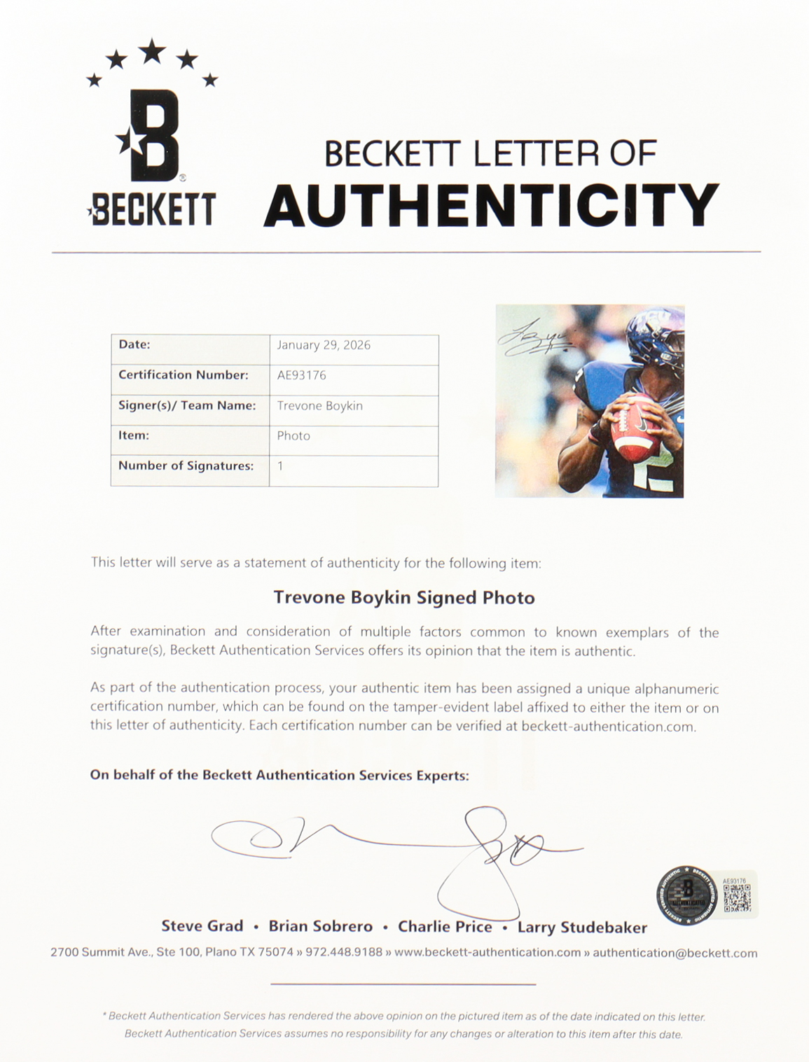 Trevone Boykin Signed TCU Horned Frogs Custom Framed Photo Display (Beckett) at PristineAuction.com Trevone Boykin Signed TCU Horned Frogs Custom Framed Photo Display (Beckett) at PristineAuction.com