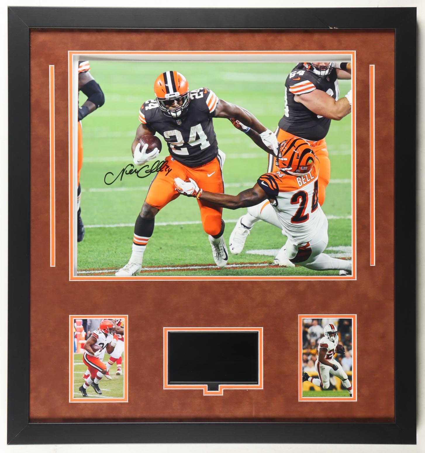 Nick Chubb Signed Browns Custom Framed Photo Display (Beckett) at PristineAuction.com Nick Chubb Signed Browns Custom Framed Photo Display (Beckett) at PristineAuction.com