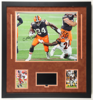 Nick Chubb Signed Browns Custom Framed Photo Display (Beckett) at PristineAuction.com