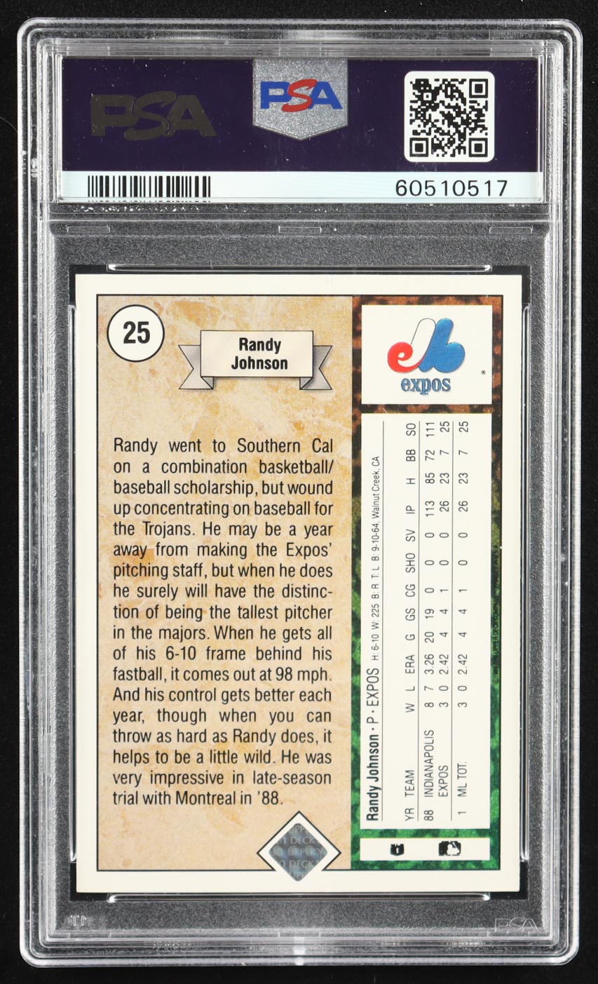 Randy Johnson 1989 Upper Deck #25 RC (PSA 6) at PristineAuction.com Randy Johnson 1989 Upper Deck #25 RC (PSA 6) at PristineAuction.com