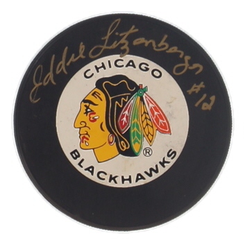 Ed Litzenberger Signed Blackhawks Logo Hockey Puck (Beckett) at PristineAuction.com Ed Litzenberger Signed Blackhawks Logo Hockey Puck (Beckett) at PristineAuction.com