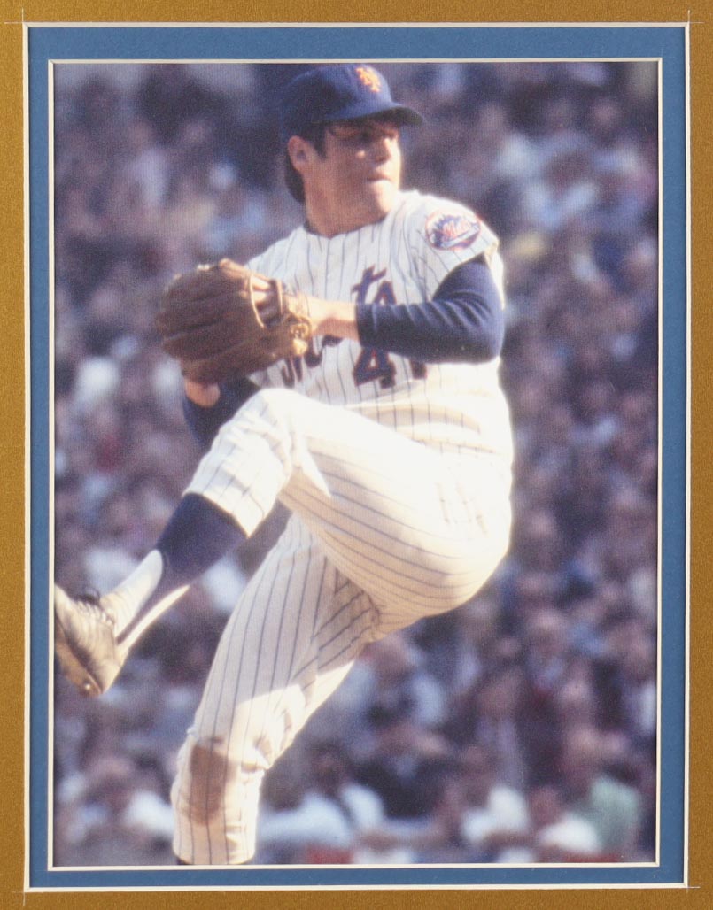 Tom Seaver Signed Custom Framed Cut Display with Jersey & Hall of Fame Induction Pin (Beckett & JSA) at PristineAuction.com Tom Seaver Signed Custom Framed Cut Display with Jersey & Hall of Fame Induction Pin (Beckett & JSA) at PristineAuction.com