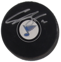 Colton Parayko Signed Blues Logo Hockey Puck (JSA) at PristineAuction.com