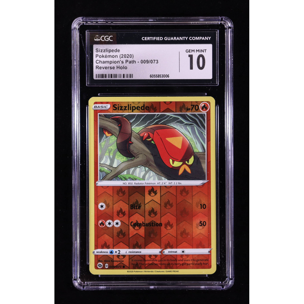 Sizzlipede 2020 Pokemon TCG Sword & Shield Champion's Path #009 REVERSE HOLO (CGC 10) at PristineAuction.com