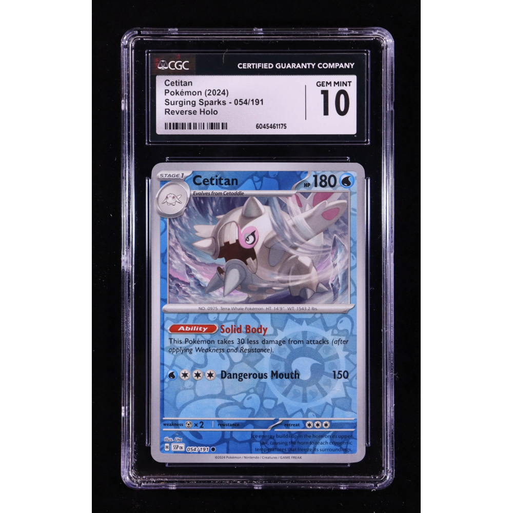 Cetitan 2024 Pokemon TCG Scarlet & Violet Surging Sparks #054 REVERSE HOLO (CGC 10) at PristineAuction.com