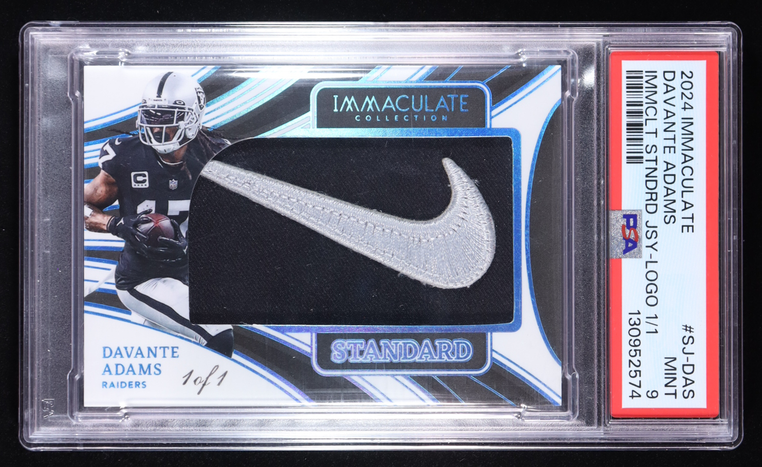 Davante Adams 2024 Immaculate Collection Immaculate Standard Brand Logo #56 #1/1 (PSA 9) at PristineAuction.com Davante Adams 2024 Immaculate Collection Immaculate Standard Brand Logo #56 #1/1 (PSA 9) at PristineAuction.com