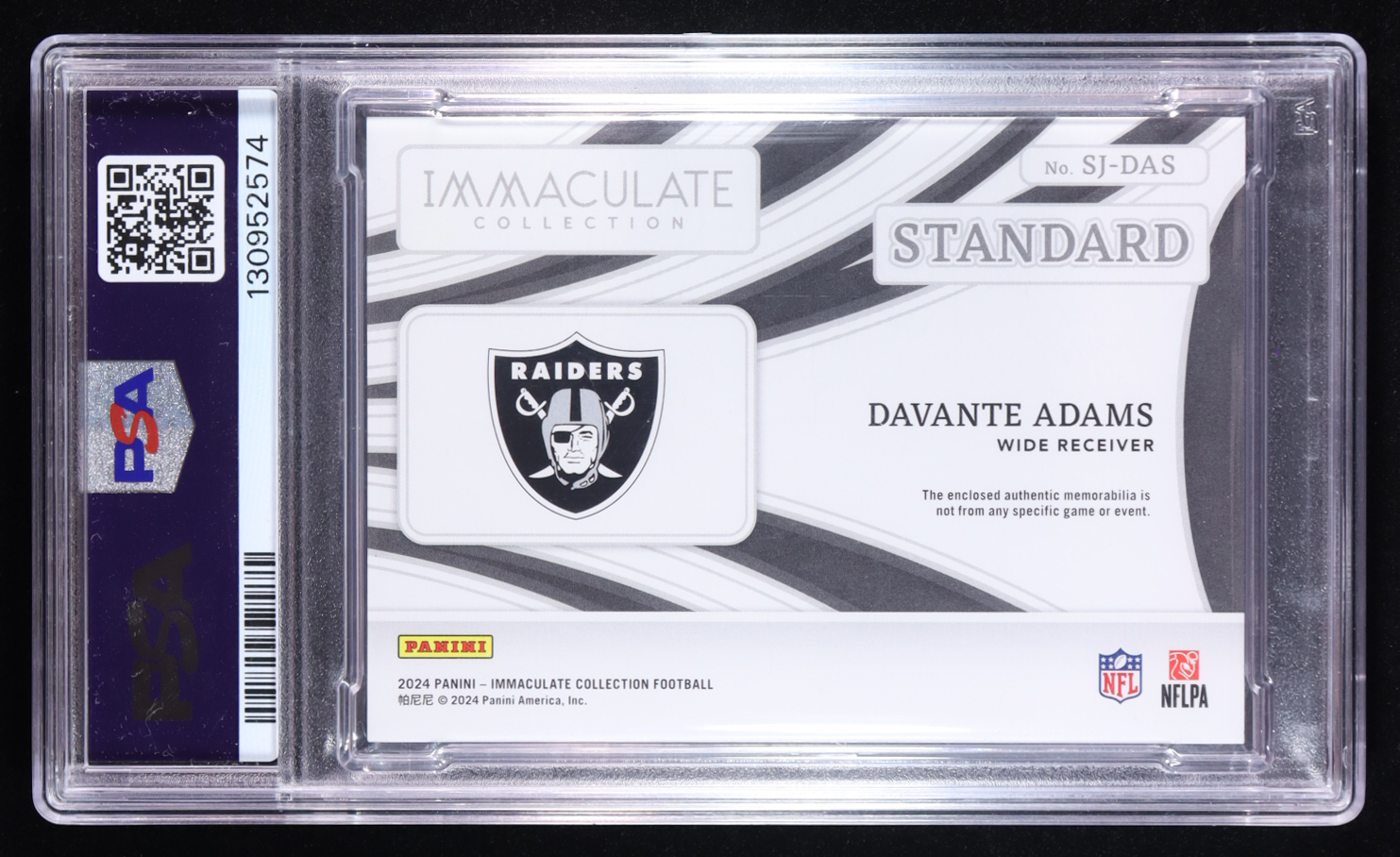 Davante Adams 2024 Immaculate Collection Immaculate Standard Brand Logo #56 #1/1 (PSA 9) at PristineAuction.com Davante Adams 2024 Immaculate Collection Immaculate Standard Brand Logo #56 #1/1 (PSA 9) at PristineAuction.com
