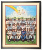 Negro League Legends Custom Framed Photo Signed by (20) with Buck Leonard, Monte Irvin, Buck O'Neil, Bill Cash (Beckett) at PristineAuction.com