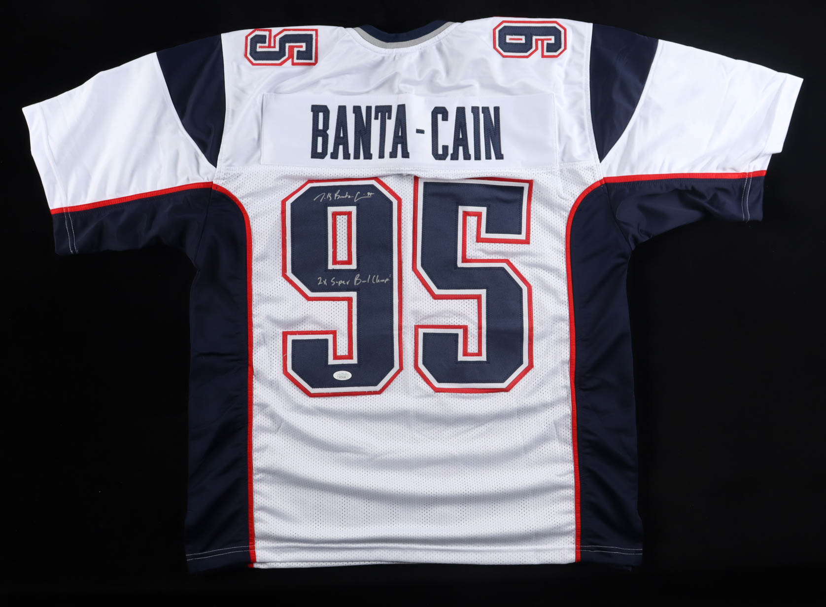 Tully Banta-Cain Signed Jersey Inscribed "2x Super Bowl Champ!" (JSA) at PristineAuction.com Tully Banta-Cain Signed Jersey Inscribed "2x Super Bowl Champ!" (JSA) at PristineAuction.com
