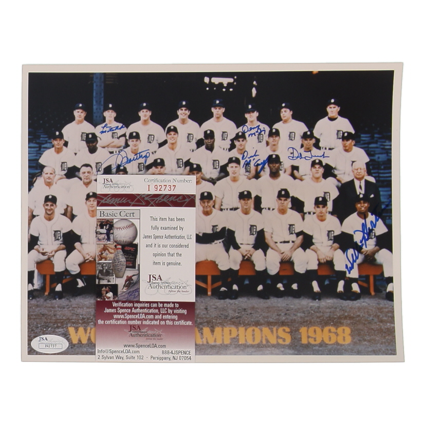 1968 World Series Champions Tigers 8x10 Photo Signed by (6) with Denny McClain, Willie Horton, Dick Tracewski, Tom Matchick (JSA) at PristineAuction.com 1968 World Series Champions Tigers 8x10 Photo Signed by (6) with Denny McClain, Willie Horton, Dick Tracewski, Tom Matchick (JSA) at PristineAuction.com