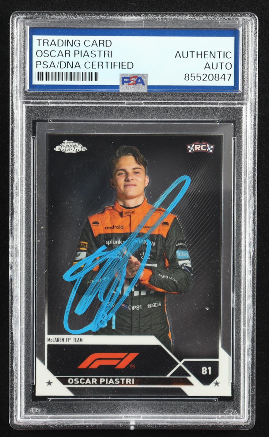 Oscar Piastri Signed 2023 Topps Chrome Formula 1 #40 RC (PSA) at PristineAuction.com Oscar Piastri Signed 2023 Topps Chrome Formula 1 #40 RC (PSA) at PristineAuction.com