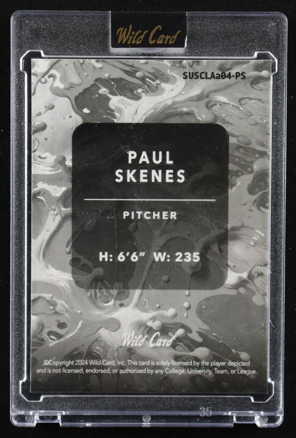 Paul Skenes 2024 Wild Card Splat Background 4 Classic Rainbow Foil #SUSCLA04-PS #1/1 RC at PristineAuction.com Paul Skenes 2024 Wild Card Splat Background 4 Classic Rainbow Foil #SUSCLA04-PS #1/1 RC at PristineAuction.com