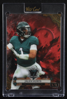 Jalen Hurts 2024 Wild Card 7 Card Studs Heart Chalk Shatter Red Rainbow Foil #P7CCH-JH #1/4 at PristineAuction.com