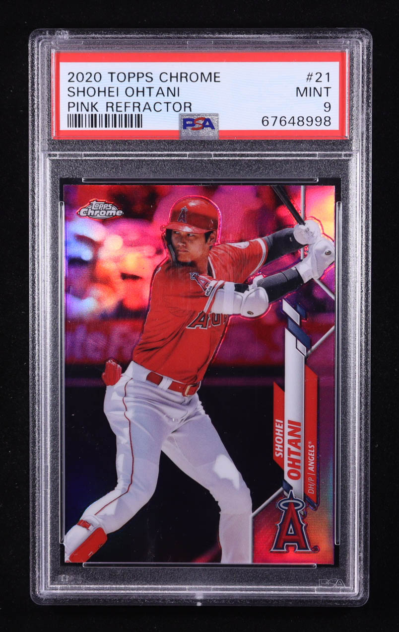 Shohei Ohtani 2020 Topps Chrome Pink Refractors #21 (PSA 9) at PristineAuction.com Shohei Ohtani 2020 Topps Chrome Pink Refractors #21 (PSA 9) at PristineAuction.com