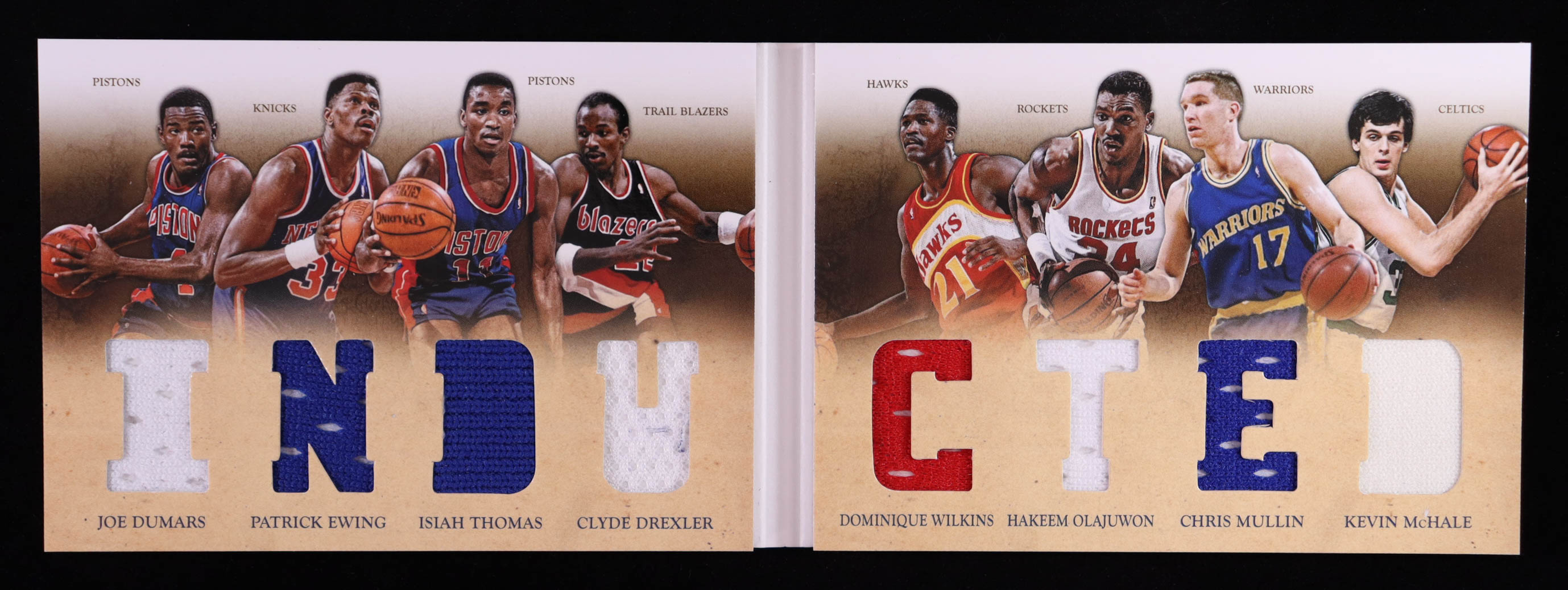 2012-13 Panini Preferred Inducted Memorabilia #2 Patrick Ewing / Hakeem Olajuwon / Joe Dumars / Dominique Wilkins / Clyde Drexler / Isiah Thomas / Chris Mullin / Kevin McHale #111/129 at PristineAuction.com 2012-13 Panini Preferred Inducted Memorabilia #2 Patrick Ewing / Hakeem Olajuwon / Joe Dumars / Dominique Wilkins / Clyde Drexler / Isiah Thomas / Chris Mullin / Kevin McHale #111/129 at PristineAuction.com