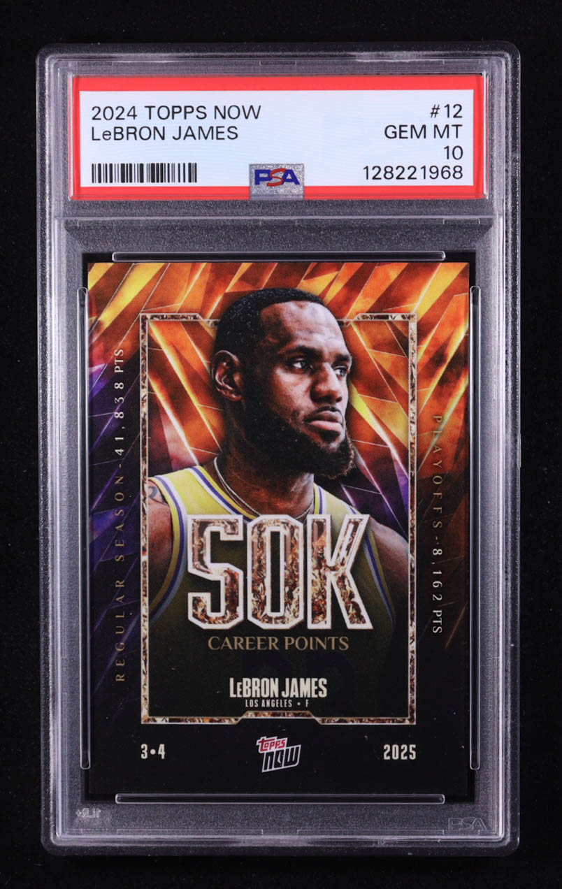 LeBron James 2024-25 Topps Now #12 (PSA 10) at PristineAuction.com LeBron James 2024-25 Topps Now #12 (PSA 10) at PristineAuction.com